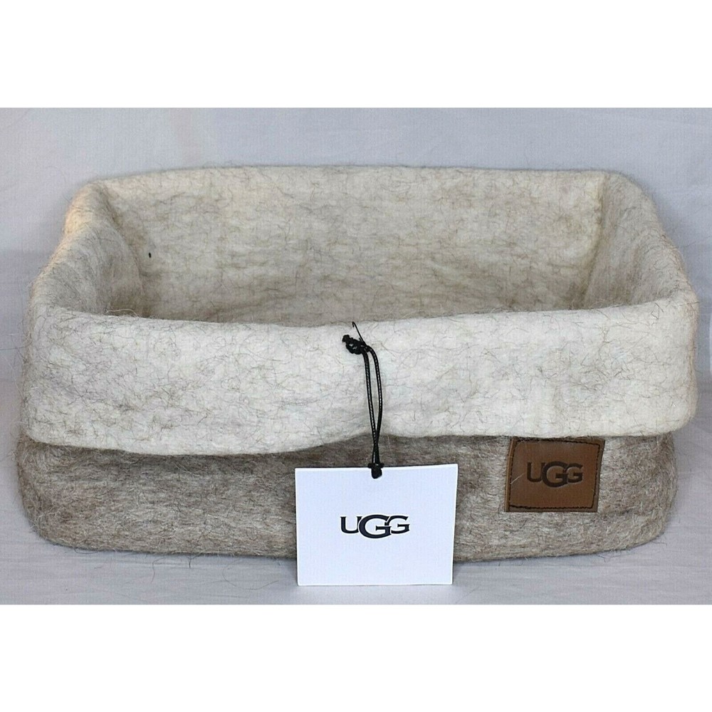NEW NWT Ugg Home Collection Sand Medium Jade Cove Felted Sheep Wool Basket